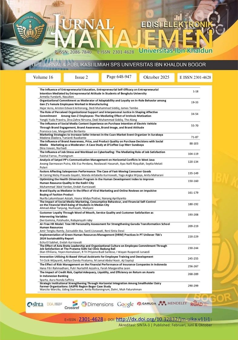 					View Vol. 17 No. 1 (2026): Jurnal Manajemen (Edisi Elektronik)
				