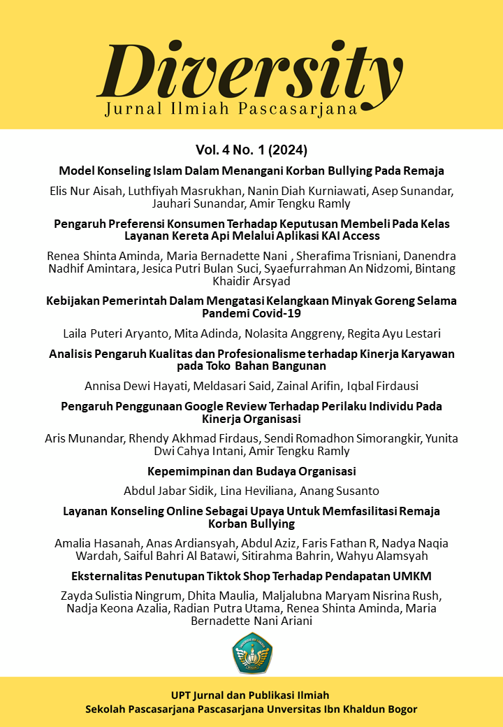 					View Vol. 4 No. 1 (2024): Diversity: Jurnal Ilmiah Pascasarjana
				