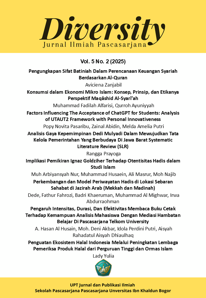 					View Vol. 5 No. 2 (2025): Diversity: Jurnal Ilmiah Pascasarjana
				