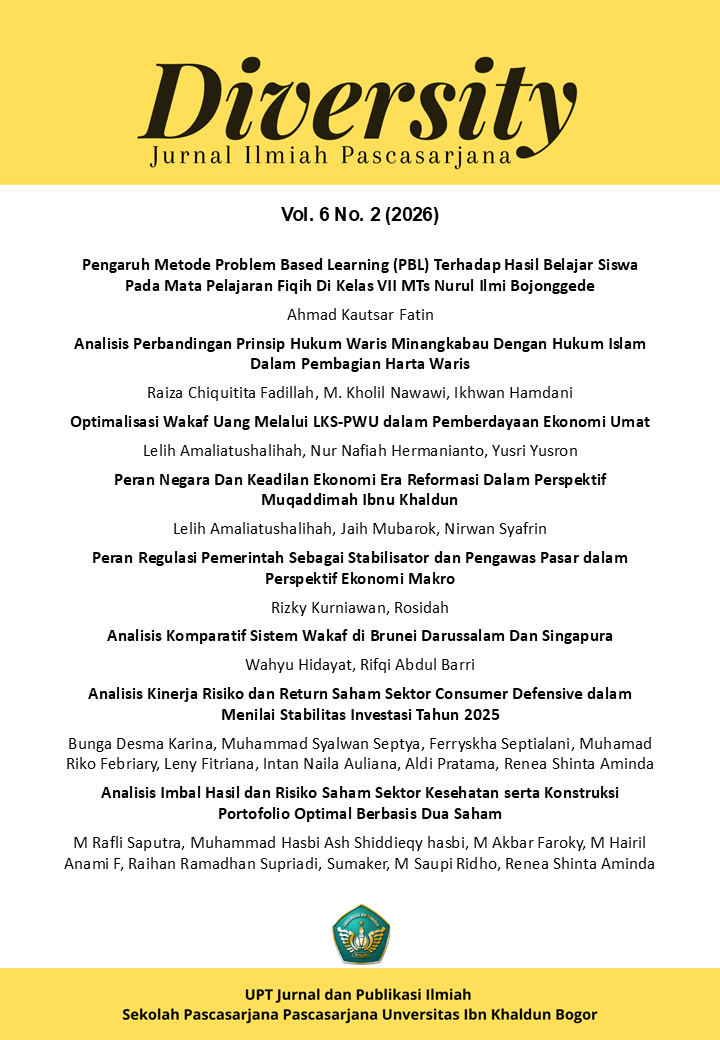 					View Vol. 6 No. 2 (2026): Diversity: Jurnal Ilmiah Pascasarjana
				
