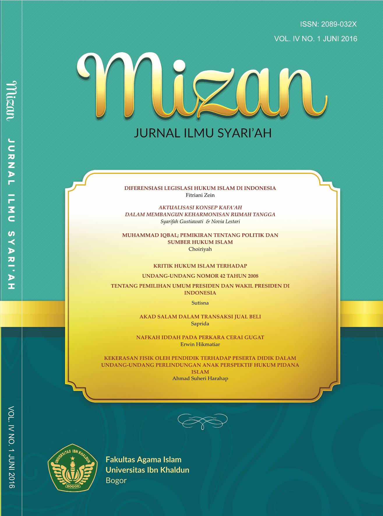 					View Vol. 1 No. 2 (2013): mizan|vol.1 No.2 Desember 2013
				